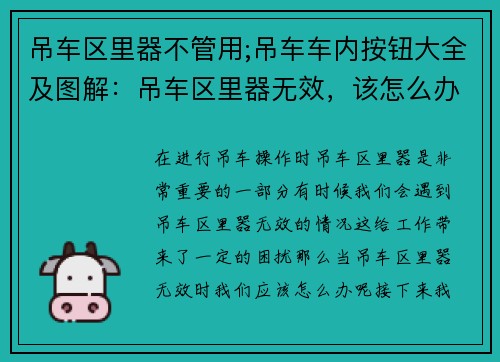 吊车区里器不管用;吊车车内按钮大全及图解：吊车区里器无效，该怎么办？